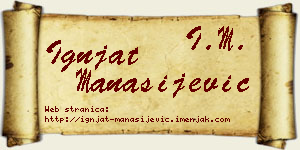 Ignjat Manasijević vizit kartica